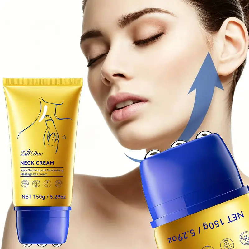 Roller Massage Neck Cream - Beauty & Personal Care Body Care Cosmetic with Built-In Massage Head for Precise Fit, Fast Absorption, Gentle Nourishment, Smoother Skin, Fast Fade, Brightens It