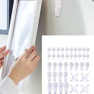 40 Piece Set Invisible No-Drill Hooks, Wall-Mounted Hook Accessories for Various Picture Frames, Durable & Easy-To-Hang Design