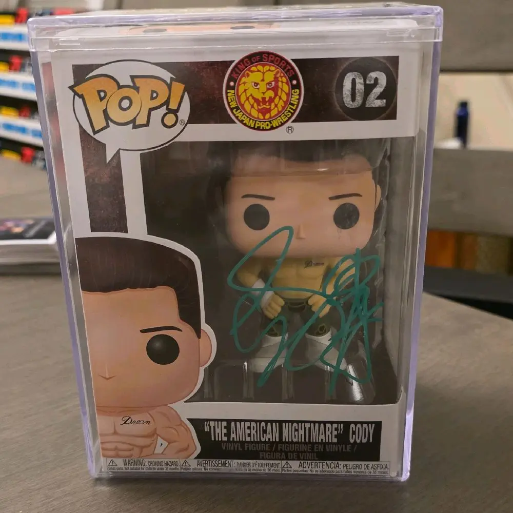 Funko Pop! WWE & AEW Champion Cody Rhodes Autographed Vinyl Figure - Iconic Wrestler Headliner Winner, Must-Have Sports Collectible Figurine Toy