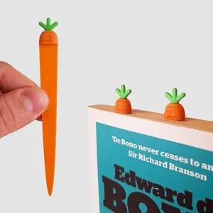 Carrot Bookmark 3D Printed - Cute Vegetable Book Marker, Funny Page Holder, Book Lover Gift, Easter Basket Stuffer, Kawaii Stationery