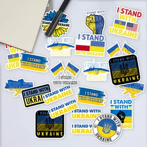 Stickers Pack 20 Pcs I Vinyl Stand Bike Laptop Guitar with Water Colorful Ukraine Aesthetic Waterproof Car Bumper Bottle Luggage Skateboard