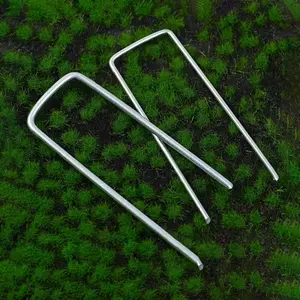 100pcs U-Shaped Garden Stakes, Durable Steel Ground Nails for Securing Plastic Film, Lawn, Succulent Tents, Anti-Grass Cloth Fixing Pins