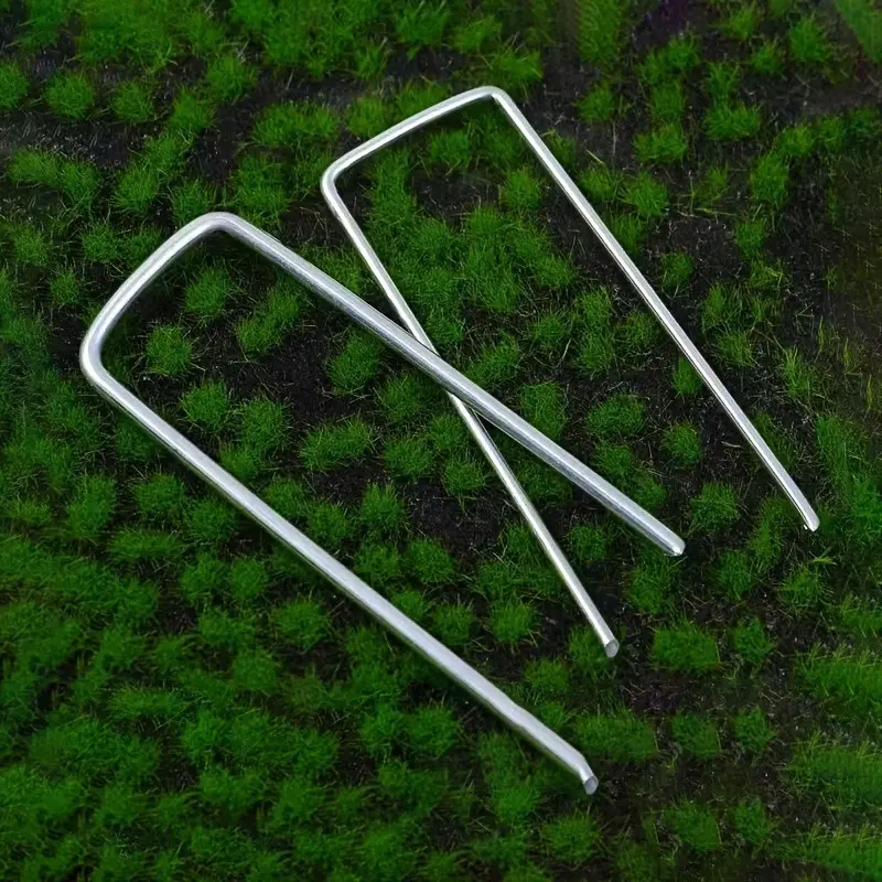 100pcs U-Shaped Garden Stakes, Durable Steel Ground Nails for Securing Plastic Film, Lawn, Succulent Tents, Anti-Grass Cloth Fixing Pins, Garden Supplies, Garden Plant Supplies