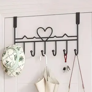Easy Install Door Hook Rack, No Drilling Required, Painted, Wall Mounted Hanger, Suitable for Bedroom and Bathroom Storage, and Options