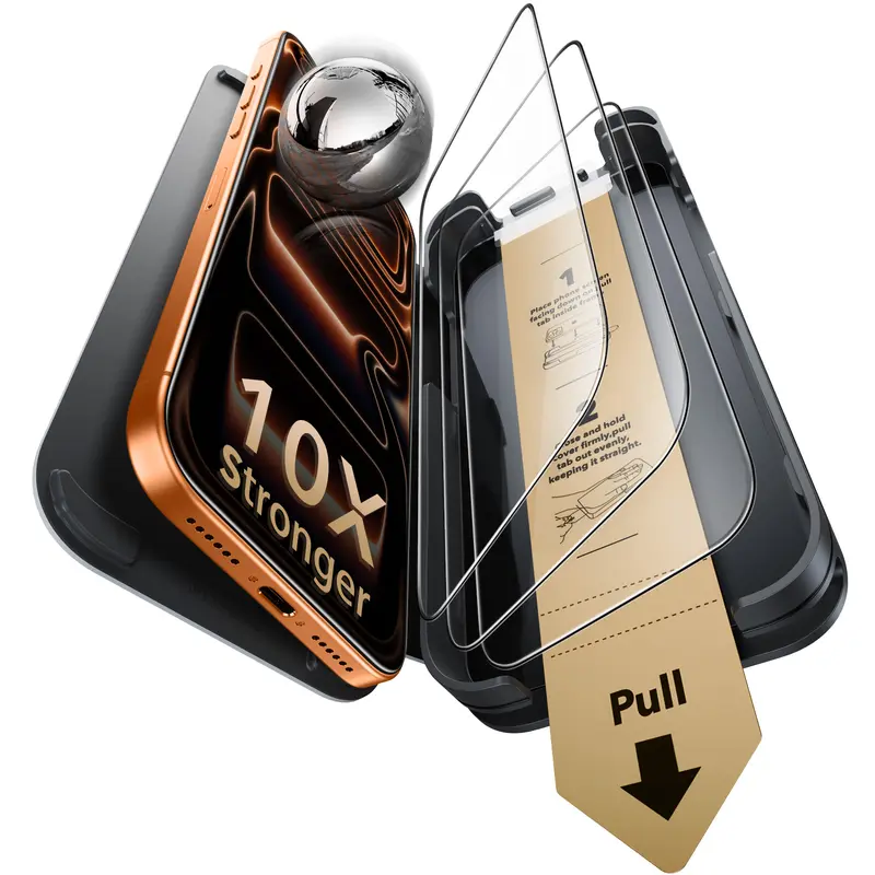 ESR Accessory Glass by Corning 3 Pack 9H+ Glass for iPhone 17 Pro Max/17 Pro/17/16Pro Max/16 Pro/16/15 Privacy Screen Protector, with AR Anti-Reflective Technology, Military Grade Shatterproof & Durable with UltraFit Tray