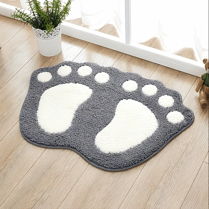 1pc Thick Foot Mat Bathroom Mat, Non Slip Floor Door Mat, Soft And Absorbent Microfiber Bath Rugs For Bathroom Living Room, Toilet Bathroom Floor Mat, Non-slip Entry Door Mat, Entry Doorway Carpet, 16x24in, Bathroom Decor