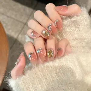 【 Crystal Waltz 】 Cold and refined diamond light therapy finished product, personalized and elegant, versatile, detachable and reusable. Students and pregnant women wear false nail patches