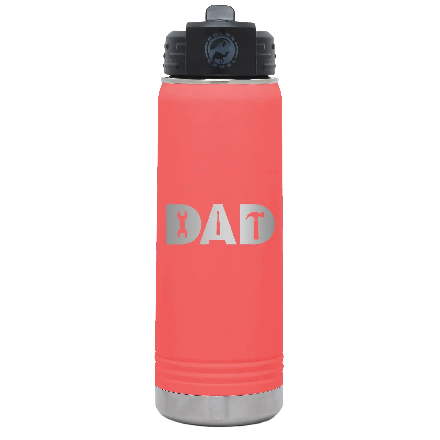 Personalized Dad Tools 20 oz Water Bottle - Coral