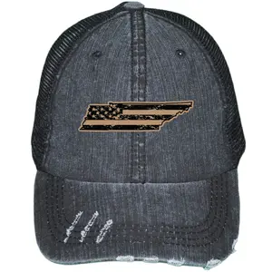 Ladies Tennessee Vegan Leather Patch Cap, Ponytail Trucker Hat, Tennessee Hat, Adjustable Ponytail Cap, Leather Patch Hat