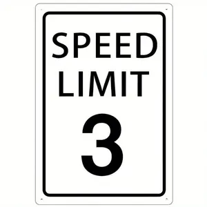 Aluminum Vintage Metal Wall Art 8x12 Inches Retro 3 MPH Speed Limit Sign for Man Cave Garage Home Office Bar Decor