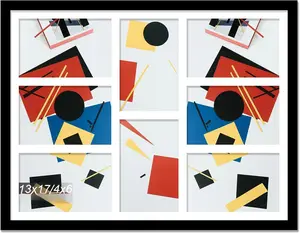 4x6 Picture Frame Collage, Display 8 4x6 Picture Collage or 13x17 Photo Only Without Mat, Light Weight and High Transparent Frame for Wall - 1 Pack/Black/8-Openings