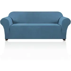 Stretch Sofa Cover Slipcover Couch Covers for 3 Cushion Couch Furniture Protector Sofa Covers with Non Slip Elastic Bottom Dogs Pet Friendly Fitted (Sofa, Dusty Blue)