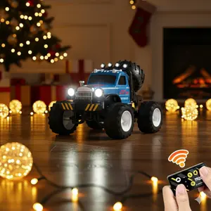 Mini RC Truck with Trailer Christmas Gift, 1:64 Alloy Body Remote Control Car, App Control Off-Road Toy, Stocking Stuffers for Boys