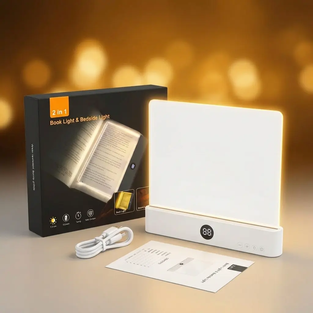 [With Timer] Upgraded Transparent LED Flat Reading Light, Rechargeable Wireless Book Lamp for Night Reading, Clear Acrylic Page Light Board, Portable Eye-Protection Desktop Study Lamp, A Dream Light for Quiet Readers
