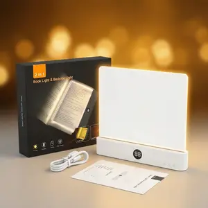 [With Timer] Upgraded Transparent LED Flat Reading Light, Rechargeable Wireless Book Lamp for Night Reading, Clear Acrylic Page Light Board, Portable Eye-Protection Desktop Study Lamp, A Dream Light for Quiet Readers