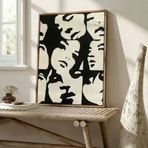 1 PC Framed High Quality Canvas Print, Modern Abstract and Wall Art, Unique Portrait for Home and Office Decor