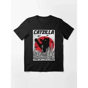 Vintage Catzilla Japanese Cat Style - Retro Sunset Kitten T-Shirt