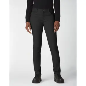Dickies Women's Stretch Twill Skinny Service Pant - Rinsed Black, Original Design for Womenswear, Comfortable Fit, Ideal for Service - Bottom