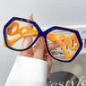 Fashion Retro Large Frame Multifaceted Glasses, High-Quality Unisex Casual Daily Wear Decorative Eyewear, Simple Versatile Design, Fashion Eyeglasses, Fashion Accessory Eyewear