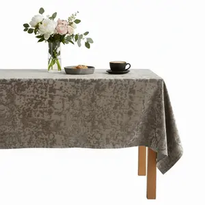 Allendale Crushed Velvet Tablecloth  Taupe