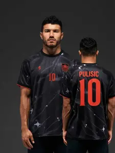 Christian Pulisic #10 USMNT USA Soccer Jersey Navy Blue Galaxy Star Print Breathable Quick Dry Short Sleeve for USMNT Fans, Pulisic Supporters, Football Collectors & US Soccer Streetwear Enthusiasts, Football Shirts