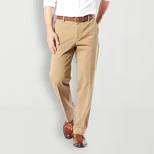 Mens Classic Fit Khaki Pants Stretch Wrinkle Free Flat Front Casual Work Office Pants