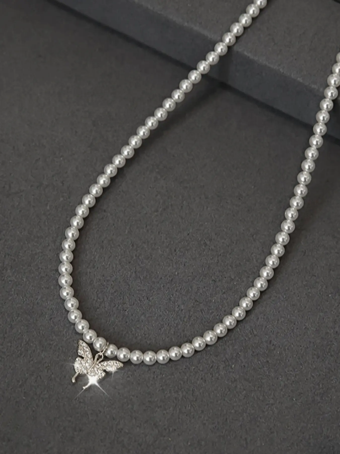 Elegant S925 Silver Pearl Butterfly Pendant Necklace, Women Jewelry Gift for Girlfriend Mom, Valentine Proposal Engagement Christmas