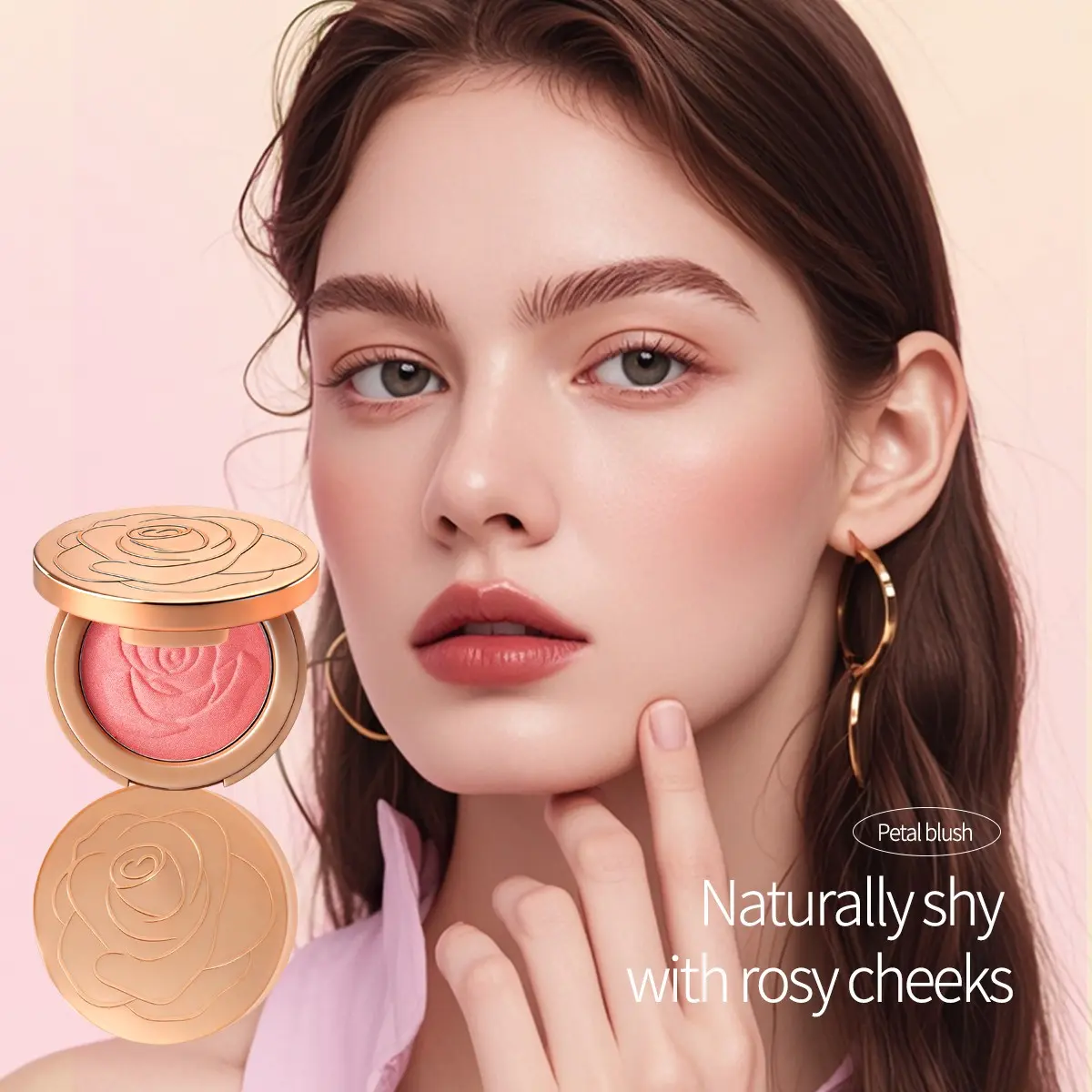 High Pigment Long-Lasting Moisturizing Cream Blush, Flower Angel Series, Essential Makeup Item, Must-Have Beauty Product