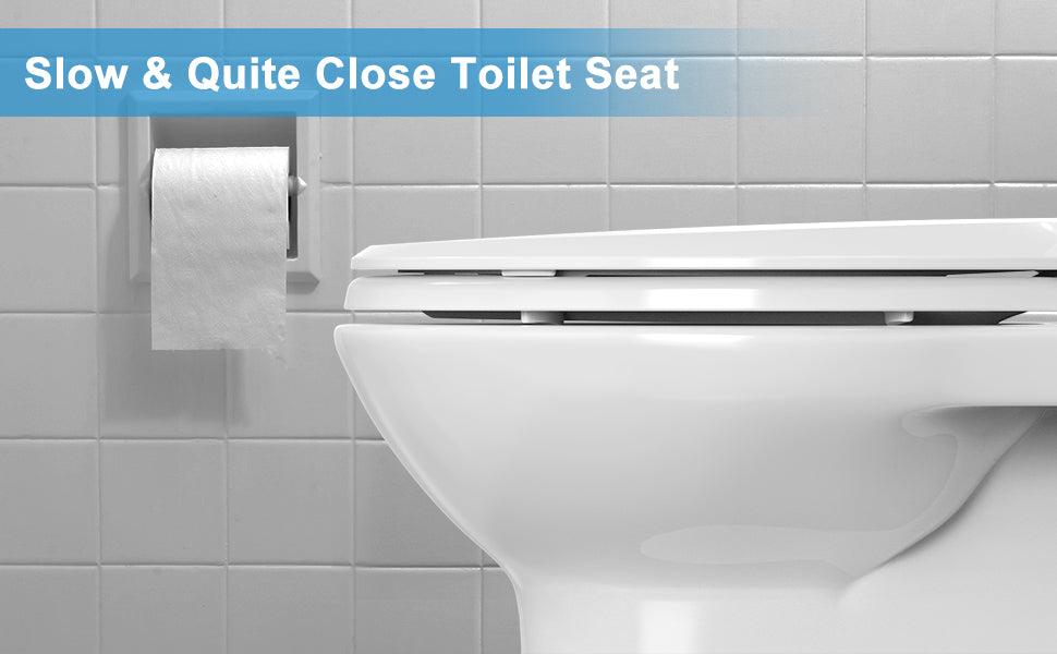 GARVEE Elongated Toilet Seat with Toddler Seat Built in