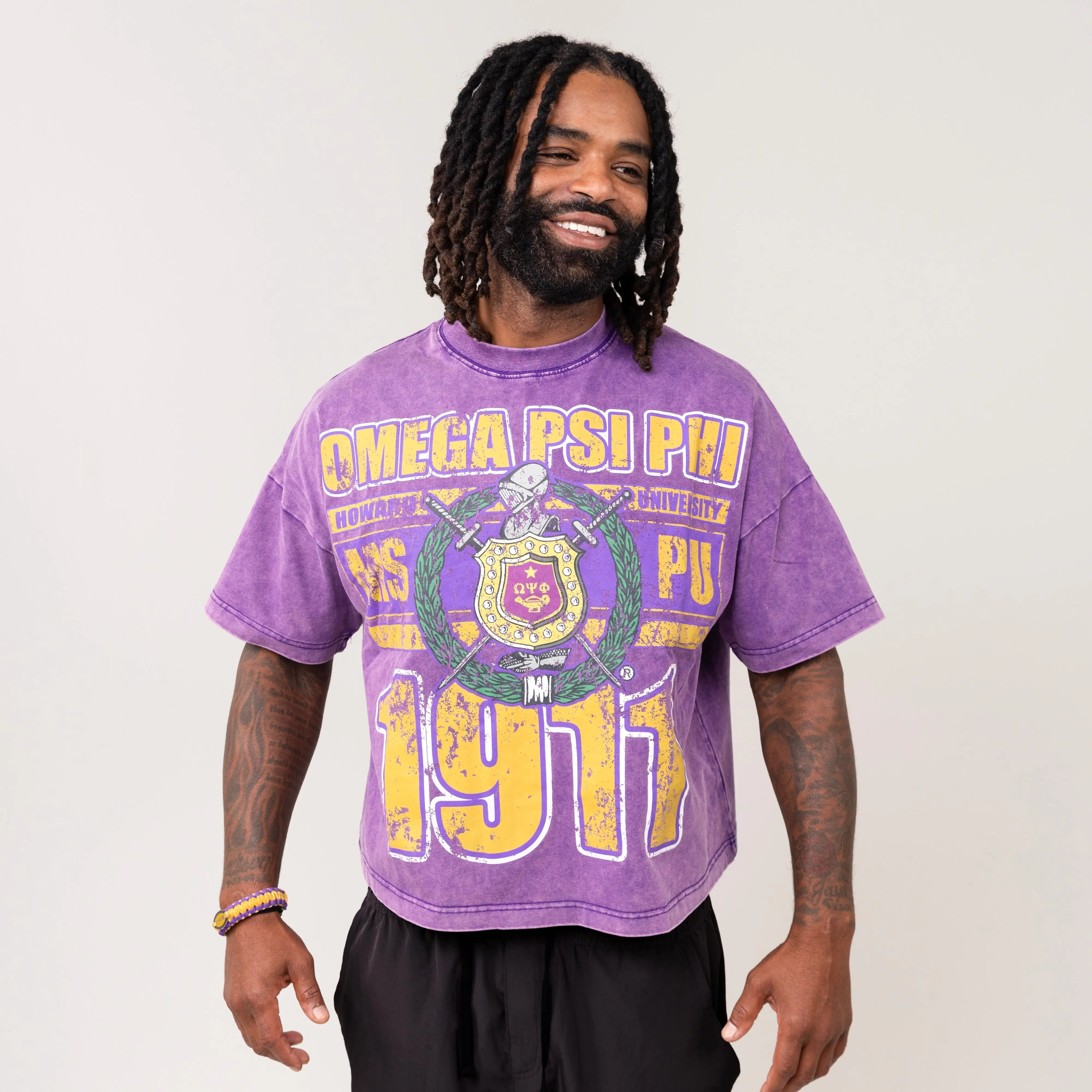 Omega Psi Phi Acid Wash Howard University Box Tee