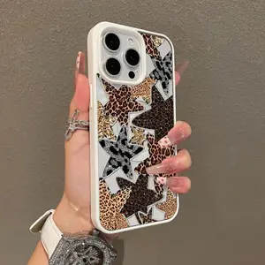 Premium Magnetic Case,phone Case Suitable for Iphone 11/12/13/14/15/16/17 Leopard Print with A Five-pointed Star Y2k Cased, Anti-Fall, Springtok and Ultra-Thin Design | Perfect for Everyday Use Protector Screen Protector Aesthetic Resistance