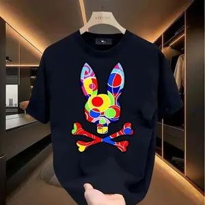 Colorful bone design T-shirt, casual, clothing, simple and trendy, good-looking, suitable for men, women, mothers and friends, couple style, fashionable and loose, youthful and energetic, men's daily wear tops