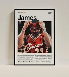 LeBron James Poster, NBA Basketball Print, Sports Artwork, James Lakers NBA