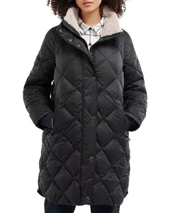Barbour Charlecote Funnel Neck Quilted Coat 14 Chunky Collar