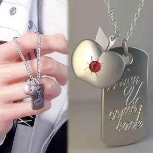 Game Love and Deepspace Necklace Caleb Cosplay Unisex Apple When U Come Back Pendant Choker Prop Acccessories Gifts Jewelry
