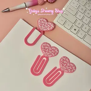 Mexican Talavera Paper Clips, Set of 3 Paper Clips, 3D Printed Paper Clips, Pink Paper Clips, Girly Things, Desk Decor, Desk Accessories, Office Supplies