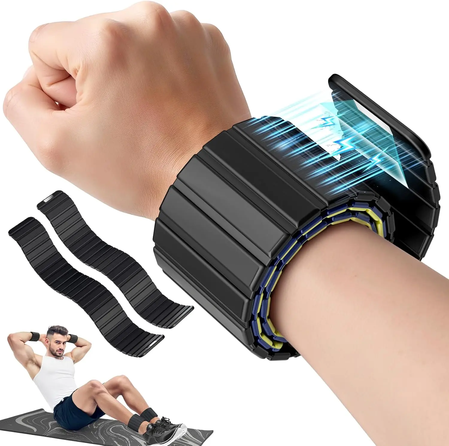 2025 Upgraded 1.1 lbs Unisex Magnetic Ankle & Wrist Weights with Magnetic Clasps - Silicone Waterproof, Non-Slip Adjustable Straps, Odor-Resistant, Secure, Comfortable - Ideal for Arm Workout for Woman, Toned Arms, Fashion Accessories