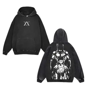 Retro Heavy Limited Gon Freecss Hunter X Hunter Anime Double Printed Vintage Washed Hoodies Unisex Oversize Anime Manga Washed Heavyweight Cotton Hoodies, Gift For Anime Fan, Anime Lover