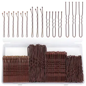 250 Pcs Hair Pins Bobby Pins Brown Hair with Storage Box, Wavy Bobby Pins 2inch 2.4inch, U Shaped Hair Pins 2inch 2.8inch, Suitable for All Hair Types, Hair Clips Hair Pin for Women and Girls