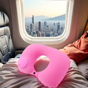 Inflatable U-Shaped Neck Pillow, Automatic Inflation Portable Travel Neck Support, Ideal for Flights and Outdoor Adventures