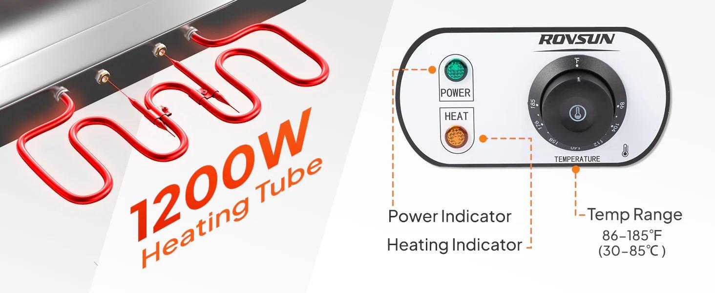 [TOP RATED - FLASH SALE] ROVSUN 15 QT Electric Soup Warmer Steam Table Countertop