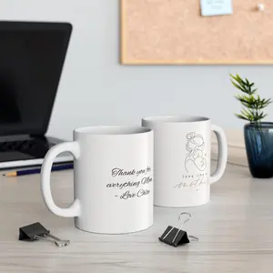 Ceramic Mug — 'Best Mom Ever' Floral Coffee Cup Personalized