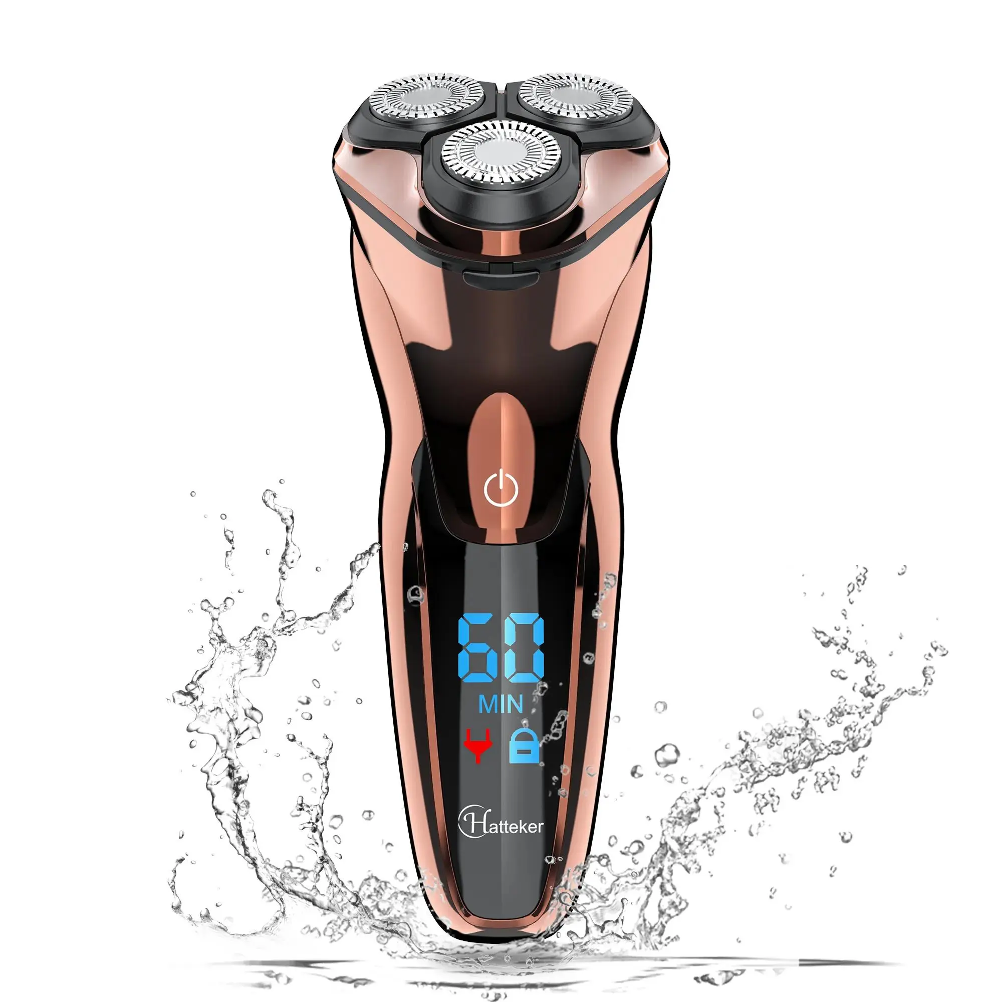 Electric Shaver, Waterproof Electric Razor, Cordless Waterproof Shaver, Waterproof Rechargeable Shaver, Showerproof Cordless Shaver, 1 Set Wet and Dry Use Rotary Shaver, Safety Razor for Men, Great for Travel & Outing & Daily Use