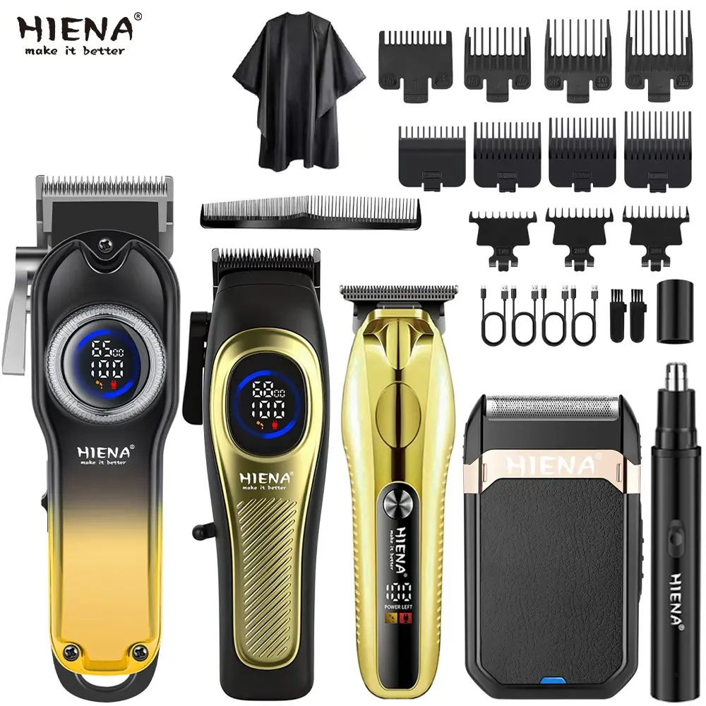 5-piece Men's Professional Wireless Hair Clipper, Beard Trimmer, Electric Shaver Set, Nose Hair Trimmer, Rechargeable Hair Cutting Tool, Men's Home Beard Trimming Kit, Cordless Trimmers, Haircut Kit, Barber