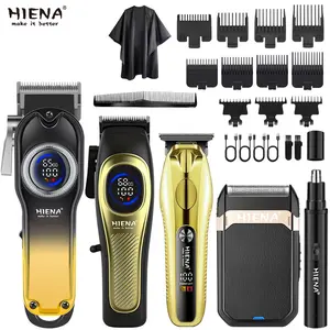 5-piece Men's Professional Wireless Hair Clipper, Beard Trimmer, Electric Shaver Set, Nose Hair Trimmer, Rechargeable Hair Cutting Tool, Men's Home Beard Trimming Kit, Barber