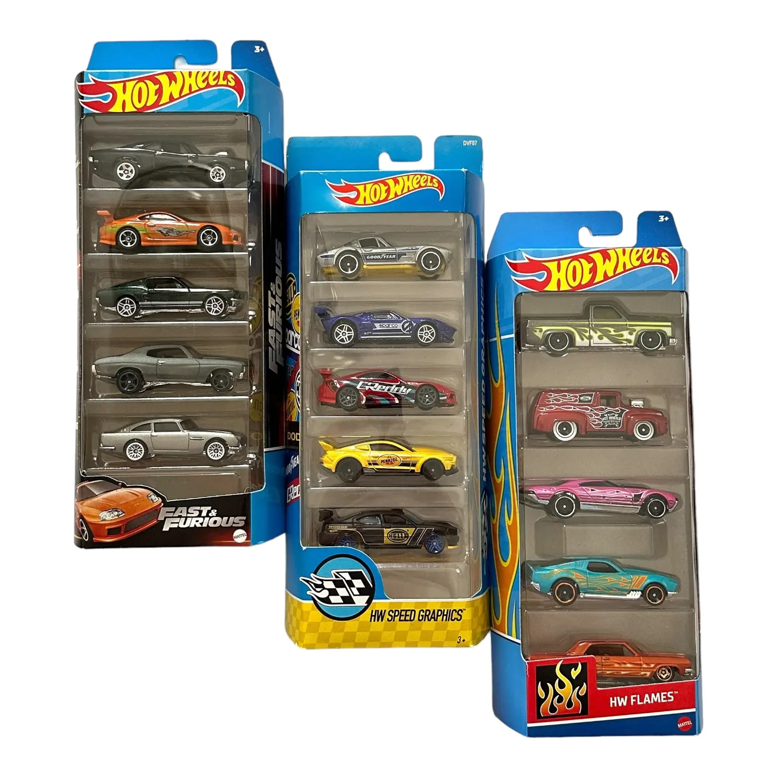 Hot Wheels 5-Pack Diecast Collectible Model Cars Set - 1:64 Scale