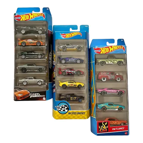 Hot Wheels 5-Pack Diecast Collectible Model Cars - 1:64 Scale Durable Metal Replicas, Multipack of Classic Rides (Chevy Impala, Nissan Skyline, Toyota Supra, Honda Civic, Ford Mustang), Batman Theme, Vibrant Decals, Prop 65 Safe Collectible Diecast Toys