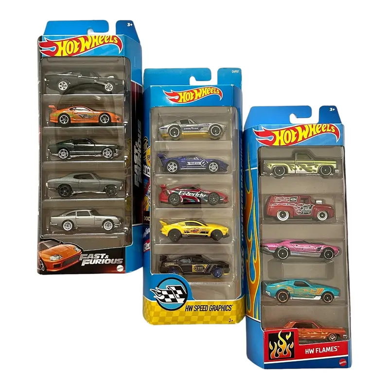 Hot Wheels 5-Pack Diecast Collectible Model Cars - 1:64 Scale Durable Metal Replicas, Multipack of Classic Rides (Chevy Impala, Nissan Skyline, Toyota Supra, Honda Civic, Ford Mustang), Batman Theme, Vibrant Decals, Prop 65 Safe Collectible Diecast Toys