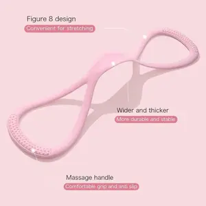 AURAFIT Posture Support Stretcher, 8-Shaped Pink Resistance Band, Soft Elastic & Non-Slip Design for Shoulder & Back Stretching, Yoga & Pilates Fitness Tool #SummerWins #FitnessGoals