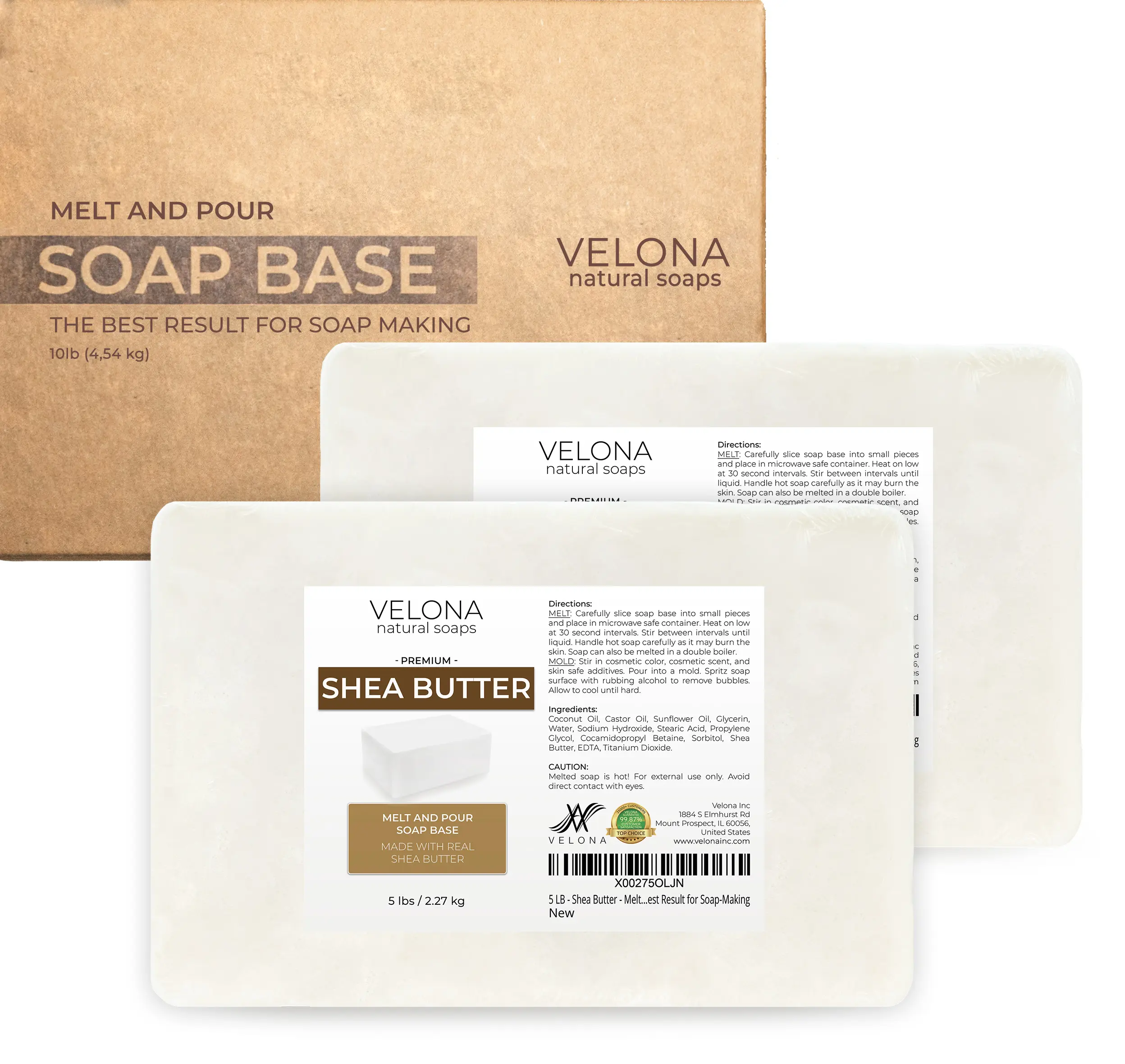 10 LB - Shea Butter - Melt and Pour Soap Base by Velona | SLS/SLES free | Natural Bars for The Best Result for Soap-Making